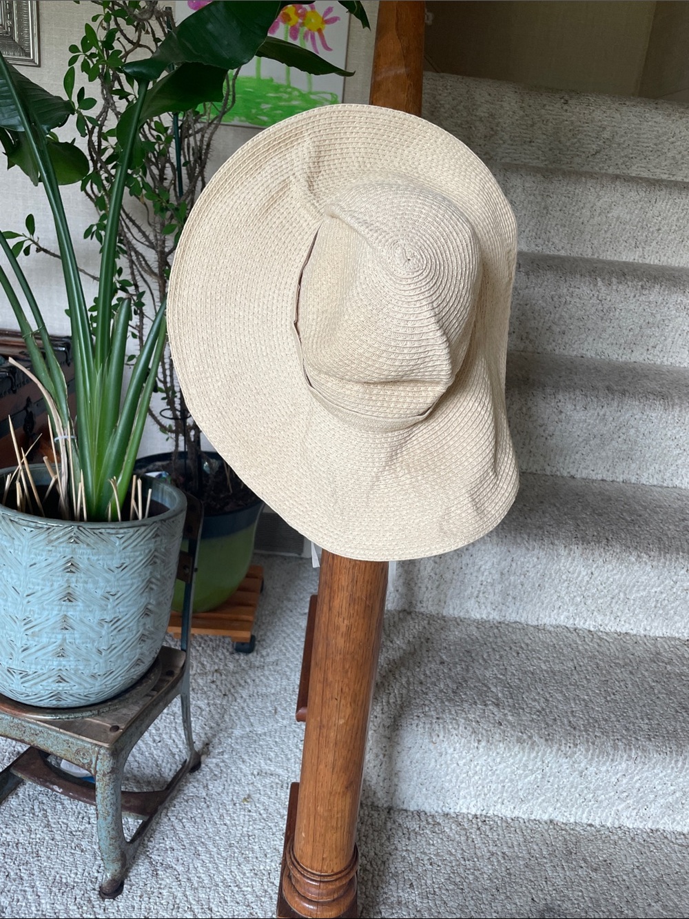 Shade & Shore Wide-Brim Straw Sun Hat - Cream